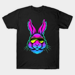 Electro Bunny Synthwave Retro Colorful T-Shirt